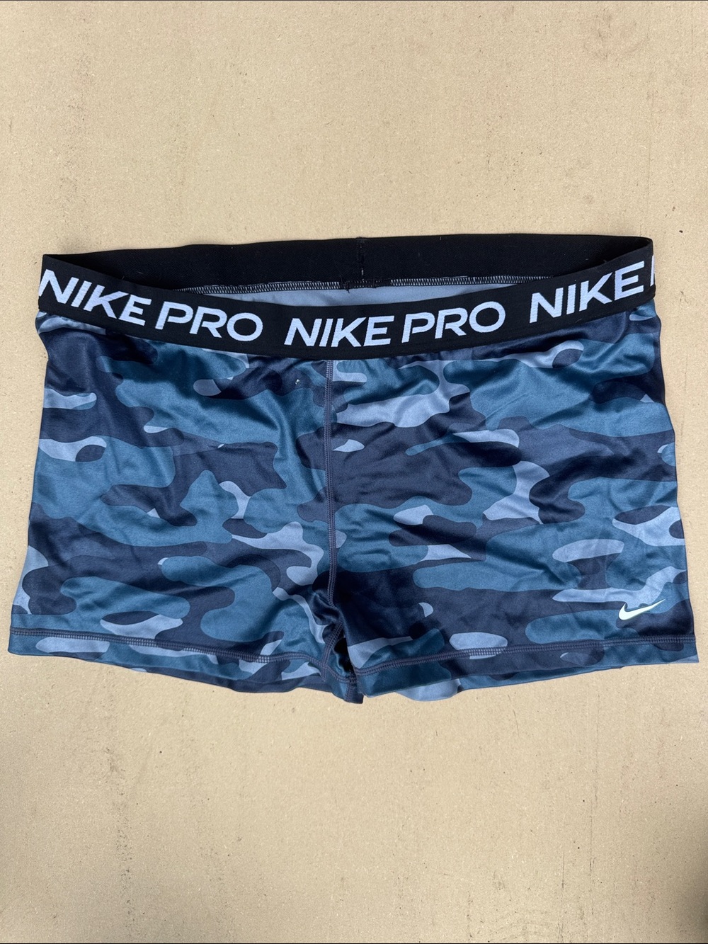 Nike Pro Black and Blue Camo Compression Shorts